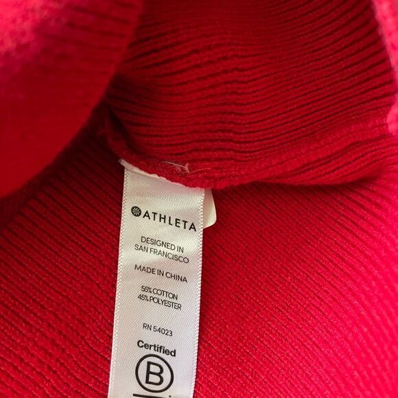 ATHLETA Cotton Tipped Red Crewneck Sweater Size Small - Picture 6 of 6